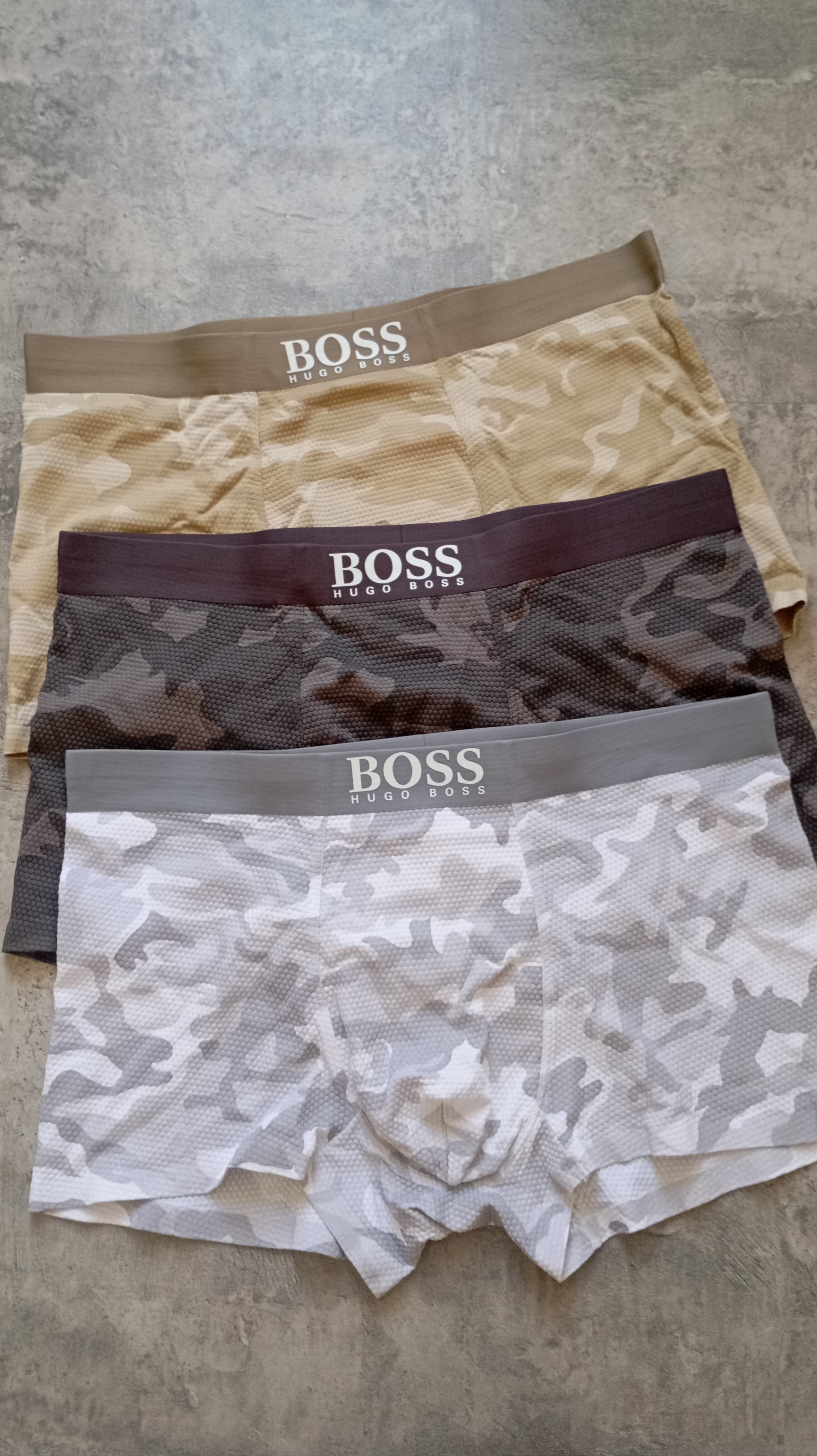 شورت باکسر مردانه BOSS طرح چریکی (Camouflage